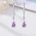 wholesale 925 Sterling Silver Blue Austrian Crystal Pear Drop Leverback Earrings for Women's Gifts-0-27