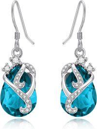 wholesale 925 Sterling Silver Birthstone Drop Dangle Earrings for Women Gifts-12 Dec