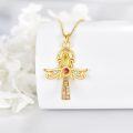 wholesale 925 Sterling Silver Gold Plated Crystal Cross Pendant Necklace for Women and Girls-0-5