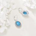 wholesale 925 Sterling Silver Filigree Turquoise Leverback Drop Earrings-0-3