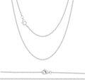 wholesale 18K White Gold Solid Real 1.3mm Round Circle Link Chain Necklace AU750 Stamped Hypoallergenic Lead Nickel Cadmium Free Gift Boxed 14-30 Inch-0-0