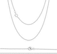 wholesale 18K White Gold Solid Real 1.3mm Round Circle Link Chain Necklace AU750 Stamped Hypoallergenic Lead Nickel Cadmium Free Gift Boxed 14-30 Inch-1.3mm White Gold