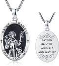 wholesale 925 Sterling Silver Saint Francis Patron of Animals and Nature Pendant Necklace for Men & Women-0-0