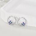 wholesale 925 Sterling Silver Hummingbird Hoop Earrings for Sensitive Ears Cute Animal Gifts for Women-0-4