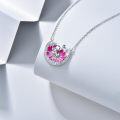 wholesale 925 Sterling Silver Pink Flower Elephant Butterfly Pendant Necklace for Women Gifts-0-3