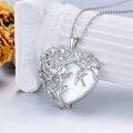 TOUPOP Sterling Silver & Stone Initial Letter Pendant Necklace-0-5