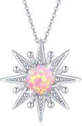 wholesale 925 Sterling Silver Pink Opal Sun Pendant Necklaces for Women - I Love You to the Moon & Back-0-0
