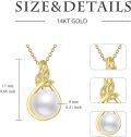 wholesale 14K Gold Leaf Design with Black Tahitian Pearl Pendant Necklace (AAA Quality)-0-9