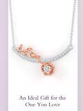 wholesale 925 Sterling Silver Plated Rose Gold  Moissanite Cubic Zirconia Pendant Necklaces for Women - Mother's Day Gifts-0-4
