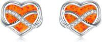 wholesale  Sterling Silver Opal Heart Stud Earrings for Women Minimalist Fashion -style 6