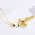 wholesale 925 Sterling Silver Gold & Sterling Silver Cross Urn Necklace with Birthstone – Infinity Engraved 'I Love You Forever' – Holds Ashes, Hair, Flowers – Cremation Jewelry Gift for Women & Men-0-1