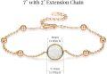 wholesale 925 Sterling Silver White Round Opal Beaded Chain Bracelet for Women s-0-1