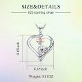 wholesale 925 Sterling Silver Hypoallergenic Dog Head in Heart Pendant Necklace for Sister Dog Lovers Gifts-0-5