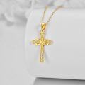 wholesale 14K Gold Infinity Knot CZ Cross Pendant Necklace s for Women Girls-0-2