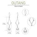 wholesale 925 Sterling Silver Zircon Accent Drop Earrings Wholesale With Pearl-0-5