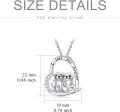 wholesale 925 Sterling Silver Heart-Shaped Love You Forever Otters Pendant Necklace Gift for Women and Girls-0-2