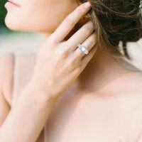 wholesale 925 Sterling Silver White Gold Plated Halo Engagement Ring with Oval Cut Stone and Diamonds for Women-Heart Shaped-2