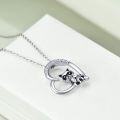wholesale 925 Sterling Silver Origami Love Heart Raccoon Pendant Necklace -0-3