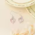 TOUPOP Sterling Silver Rose Heart Butterfly Initial V Letter Drop Dangle Earrings-0-3