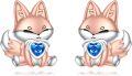 wholesale 925 Sterling Silver Fox Heart Blue Crystal Stud Earrings Gift for Women-0-0
