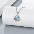 wholesale 925 Sterling Silver Teardrop Moonstone Pendant Necklace With Intricate Scrollwork-0-4