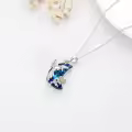 TOUPOP Sterling Silver Heart Crystal Hummingbird Urn Necklace For Ashes-0-4