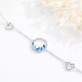 wholesale 925 Sterling Silver Dolphin Ocean Wave Blue Enamel Adjustable Celtic Moon Charm Bracelet Irish  for Women-0-1