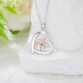 wholesale 925 Sterling Silver Rainbow Crystal Moon & Unicorn Pendant Necklace for Women Girls -0-1