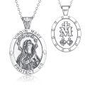 wholesale 925 Sterling Silver Virgin Mary Medal Necklace for Women Men Catholic  47cm Chain Length-0-0