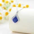 wholesale 925 Sterling Silver Teardrop Lapis Lazuli Pendant Necklace-0-3