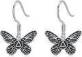 wholesale 925 Sterling Silver Butterfly Tri-Plate Triangle Soberness Jewelry Dangle Earrings 2 Long-0-0