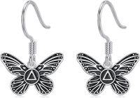 wholesale 925 Sterling Silver Butterfly Tri-Plate Triangle Soberness Jewelry Dangle Earrings 2 Long-Butterfly AA Earrings