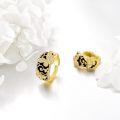 wholesale 925 Sterling Silver Butterfly Hoop Earrings 18k Gold Plated Black Enamel Cubic Zirconia-0-4