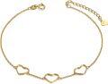 wholesale 14K Gold Fine Love Heart Charm Bracelet for Women 6-7-8 s-0-12