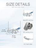 wholesale 925 Sterling Silver Dragonfly Lotus Flower Infinity Pendant Necklace with Blue Enamel Wings and Cubic Zirconia Stones-0-4
