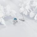wholesale 925 Sterling Silver Blue Jellyfish Moonstone Stud Earrings for Women Girls Gift Idea-0-3