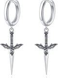 wholesale 925 Sterling Silver Winged Sword Drop Dangle Earrings Norse Viking s for Women Girls-0-0