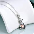 wholesale 925 Sterling Silver Giraffe Heart Pendant Necklace for Women Girls  45cm Chain Length-0-1