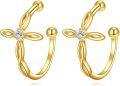 wholesale 14K Gold Flower Shape No-Piercing Ear Cuffs for Women-0-0