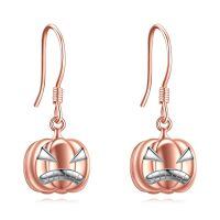 TOUPOP Sterling Silver Pumpkin Dangle Drop Earrings Cute Gifts For Women-undefined