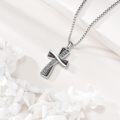 wholesale 925 Sterling Silver and Koa Wood Inlay Cross Pendant Necklace for Men Women Religious s-0-3