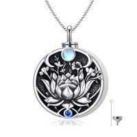 wholesale 925 Sterling Silver Moon Lotus Cremation Pendant Necklace-Evil Eye Urn Necklace