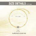wholesale 14K Gold Evil Eye Bracelet with Cubic Zirconia and Beads - Adjustable Size (6-9)-0-4