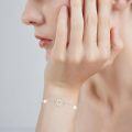 wholesale 925 Sterling Silver Daisy Flower Pearl Charm Bracelet - Elegant Fashion s for Women-0-3