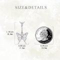 wholesale 925 Sterling Silver White Fire Opal Butterfly Pendant Necklace for Women-0-3