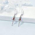 wholesale 925 Sterling Silver Red Heart Gothic Sword Dangle Earrings for Women-0-1