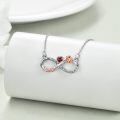 TOUPOP Sterling Silver Crystal Necklace For Women Birthday Gift I Love You To The Moon And Back-0-3