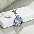 wholesale 925 Sterling Silver Blue Swarovski Crystal Dragonfly & Ladybug Keepsake Urn Pendant Necklace-0-4