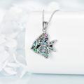 wholesale 925 Sterling Silver Abalone Shell Sea Life Pendant Necklaces for Women Girls  (Fish)-0-2