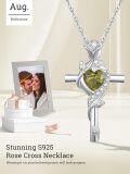 wholesale Sterling Silver Rose Cross Pendant Necklace for Women-0-29